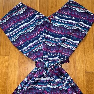 Purple patterned silk dress